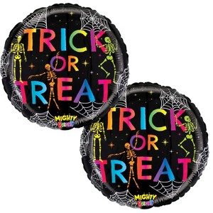 LoonBalloon 2-Pcs 21" Halloween Bright Skeletons Foil Balloons – Spooky Party Decoration Set - 1 of 3