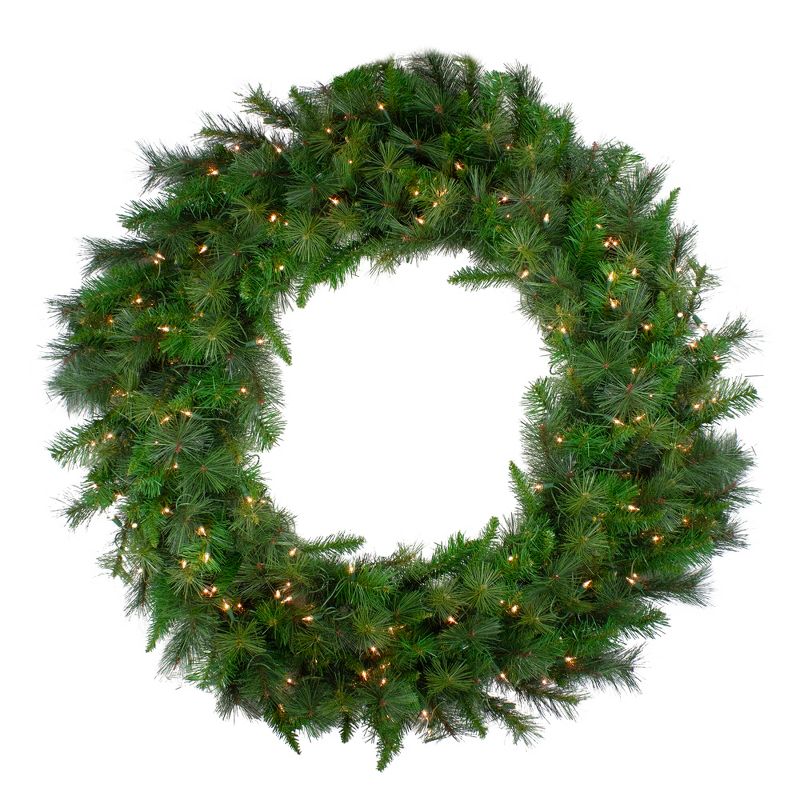 Northlight Real Touch™️ Pre-Lit Canyon Pine Mixed Artificial Christmas Wreath - 48" - Clear Lights, 1 of 7