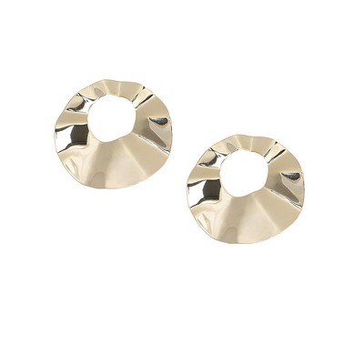SOHI Women's California Gold Minimal Swirl Circular Drop Earrings