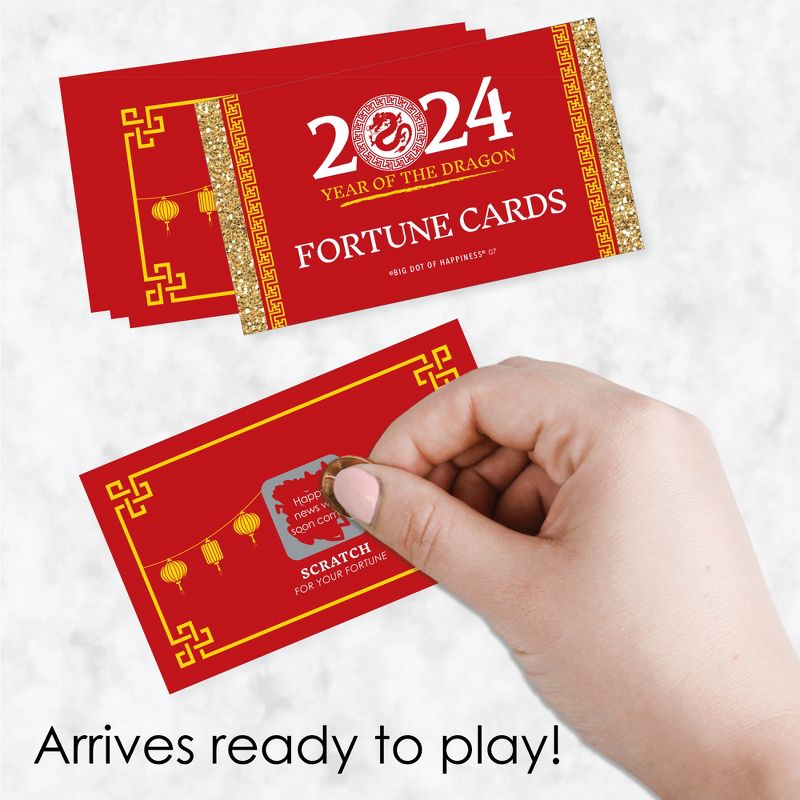 Big Dot of Happiness 2024 Year of the Dragon - Lunar New Year Game Scratch Off Fortune Cards - 22 Count, 3 of 9