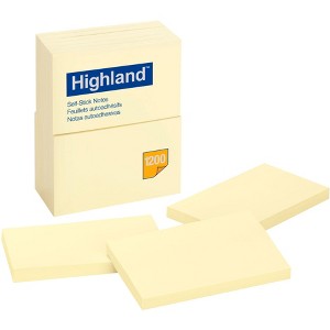 Highland Notes, 3 in x 5 in, Yellow, 12 Pads/Pack - 1 of 1