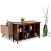 57" Barrie Coffee Table Russet Brown - WyndenHall: Modern Pine Storage, Rectangle Shape - 2 of 4