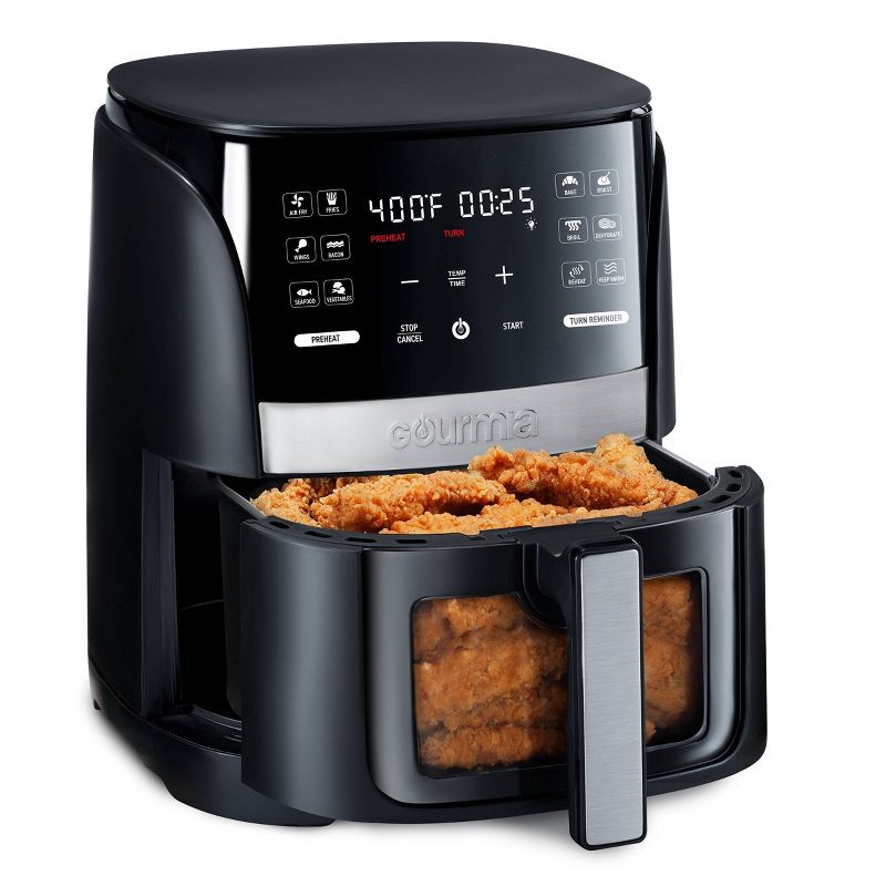 Gourmia 6-Qt Digital Window Air Fryer with 12 Presets &#38; Guided Cooking Black, 5 of 11