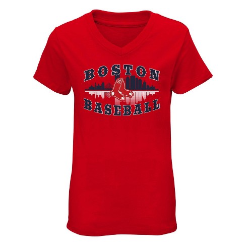 Mlb Boston Red Sox Girls V neck T shirt S Target