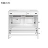36" Bathroom Vanity with Ceramic Sink, Soft-Close Doors, Storage Shelves & Divided Drawer, Modern Bathroom Cabinet, White/Black - ModernLuxe - 4 of 4