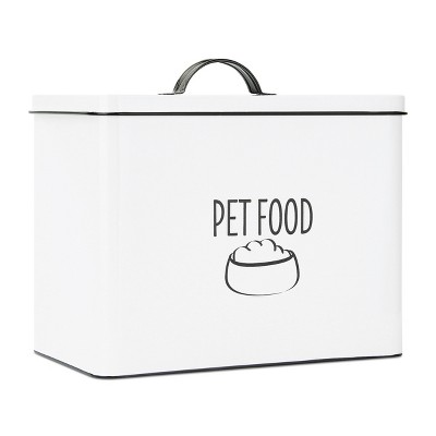 Outshine Co White Farmhouse Pet Food Bin - Can Be Personalized - White Pet Food Bin