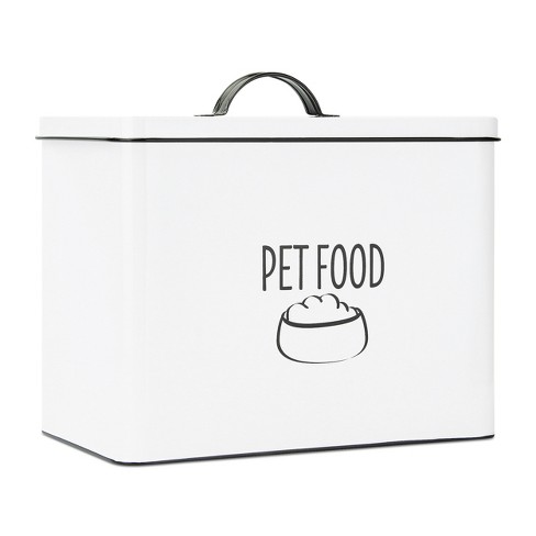 Outshine Co White Farmhouse Pet Food Bin Can Be Personalized