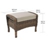 Jiallo Modern Concept Faux Sea Grass Resin Rattan Ottoman - 2 of 2