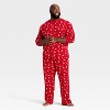 Men's Santa Print Ribbed Long Sleeve Holiday Matching Family Pajama Shirt - Wondershop™ Red - 3 of 4