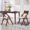 TiramisuBest 2-Piece Swivel Bar Stools, AdjusTable Upholstered with Woven Back & Footrest, Silver Chrome for Kitchen Island - 2 of 4