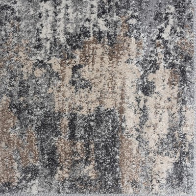 Luxe Weavers Gray Abstract 4x5 Stain-Resistant Area Rug