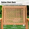 Captiva Designs 9 Pc Patio Outdoor Wood Dining Set with 8 Rattan Chairs & 1 Acacia Wood Rectangular Table - 4 of 4