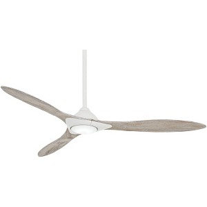 60" Minka Aire Modern 3 Blade Indoor Ceiling Fan with LED Light Remote Control Flat White for Living Room Kitchen Bedroom Dining - 1 of 4