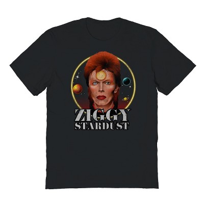David Bowie Men's Ziggy Stardust Cosmos Short Sleeve Graphic Cotton T-Shirt