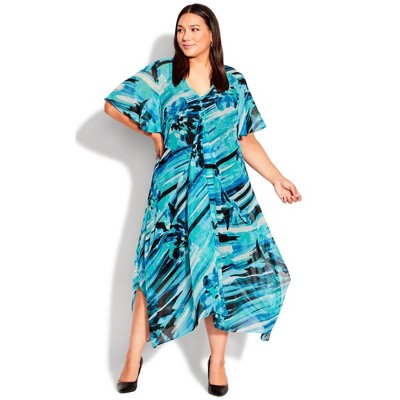 Women's Plus Size Marina Dress - turquoise | AVE STUDIO