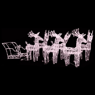 VidaXL Reindeers & Sleigh Christmas Decoration 320 LEDs Acrylic