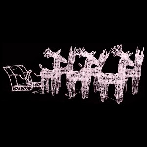 VidaXL Reindeers & Sleigh Christmas Decoration 320 LEDs Acrylic - 1 of 4