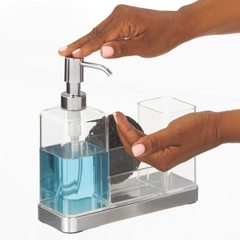 mDesign Plastic Kitchen Sink Countertop Liquid Soap Dispenser, 4 of 7