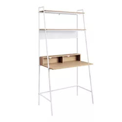 36" Writing Desk with Open Storage Ladder Bookshelf - Saracina Home