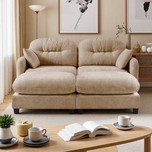 Chenille Cloud Modular Sectional Sofa Bed with Ottoman - 1 of 4