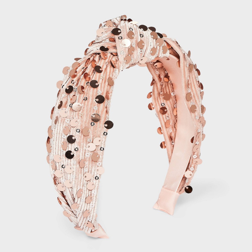 Photos - Hair Styling Product Girls' Sequin Top Knot Headband - Cat & Jack™ Pink