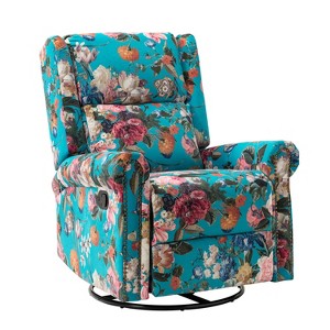 Franciscus Manual Swivel Transitional Glider Recliner with Nailhead Trims and Swivel Base | KARAT HOME - 1 of 4