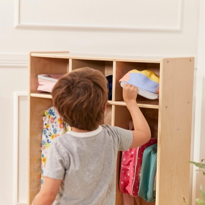 Natural Birch 48" 3-Section Coat Locker with Cubbies