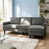 ORRD Light Grey 3-Seat Storage Sofa with Ottoman, L-Shaped Sectional Couch USB Charging & Cup Holders, Compact Apartment Living Room Furniture - 3 of 4