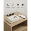 Rattan Nightstand with Charging Station, Boho End Table, Side Table with USB Ports, 1 Storage and Solid Wooden Legs for Bedroom, Living Room,Natural - 3 of 4