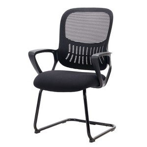 SEVOBAL Task and Office Chairs Ergonomic Mesh Chair Without Wheels, Executive Sled Base for Home Office and Conference Rooms, Black, 24"*23.6"*38.1" - 1 of 4