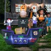 Syemin Decorative Holiday Scene Props 7 FT Halloween Inflatable Skeletons Ghosts On Pirate Ship, Blow-up Pirate Decoration, Black, 13.8"*84"*66" - 2 of 4