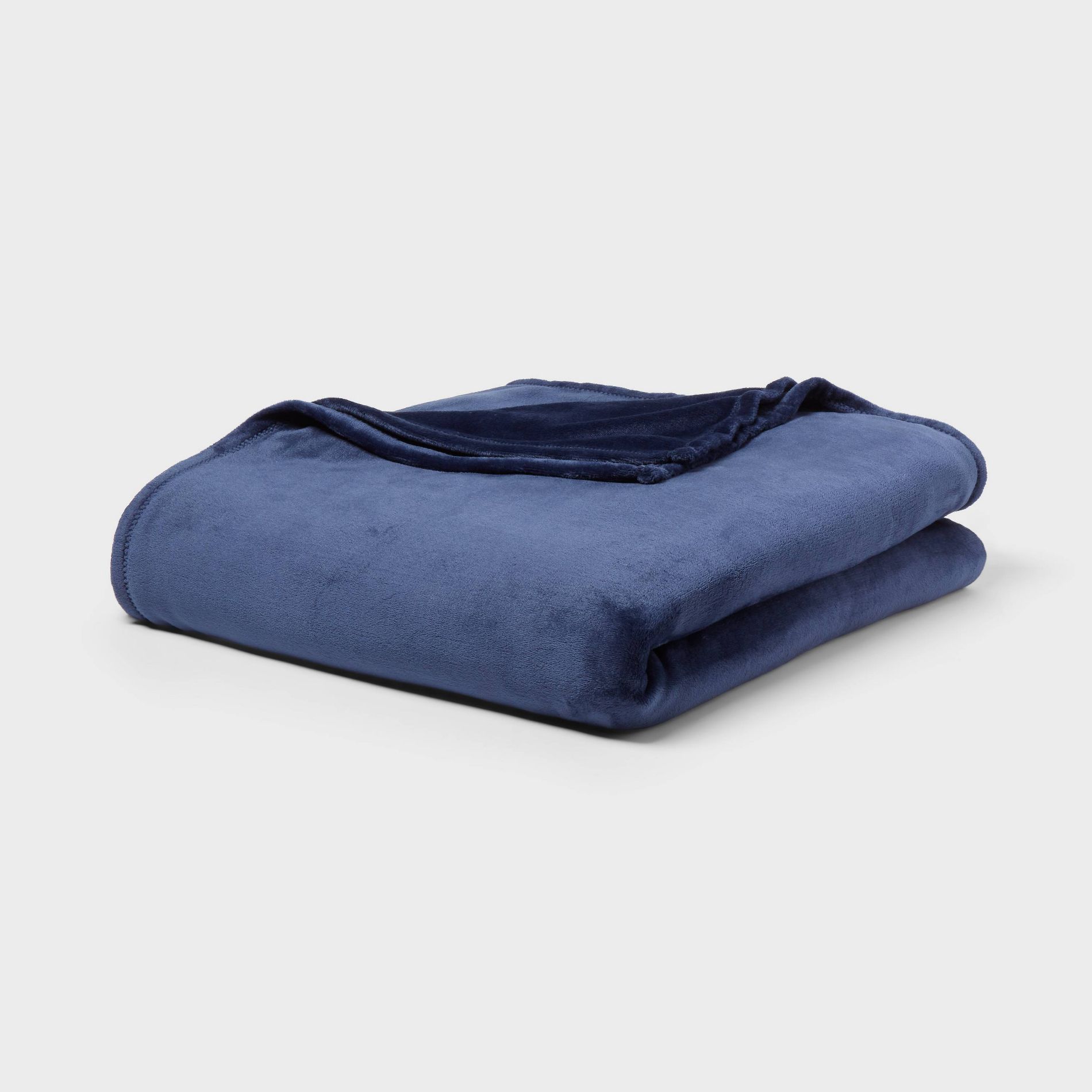 Twin/Twin XL Blanket Navy - Room Essentials™: Lightweight Knitted, Recycled Polyester, Machine Washable