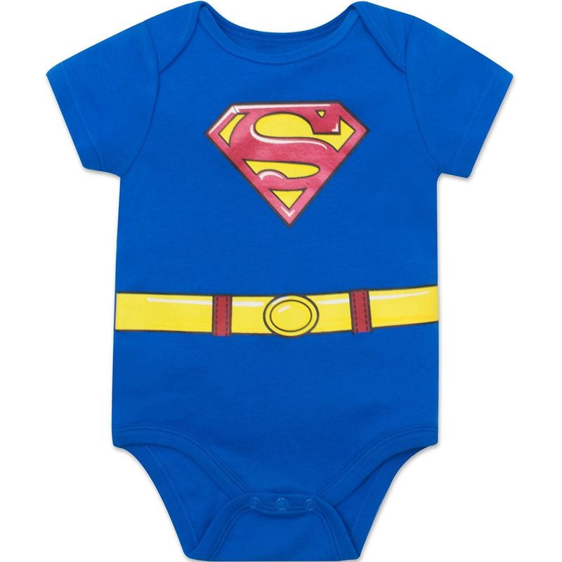 DC Comics Justice League Green Lantern The Flash Superman Baby 5 Pack Bodysuits Newborn to Infant, 2 of 10