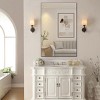 Vynxaria 48x32 Inch Black Framed Wall Mirror - Modern Oversized Rectangle Mirror - 4 of 4