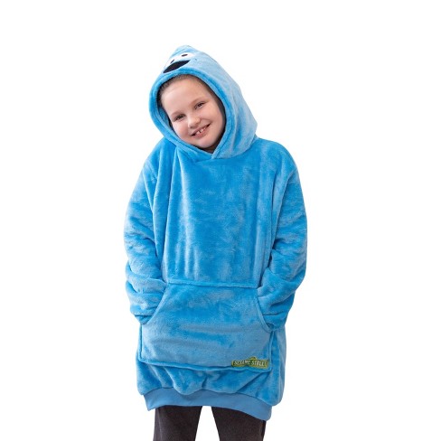 Plushible Sesame Street Cookie Monster Kids Snugible Blanket Hoodie Plushie