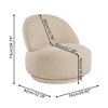 GDFStudio Raymond Modern 32" Metal and Velvet Upholstered Swivel Chair - 3 of 4