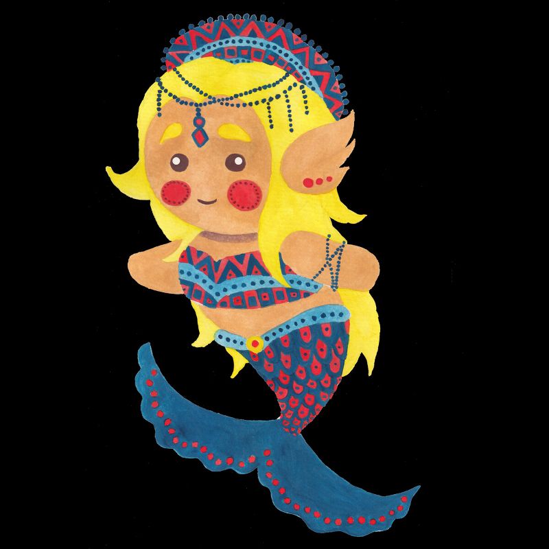 Girl's Design By Humans The Mermaid Princess By haidishabrina T-Shirt, 2 of 4