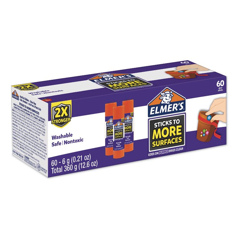 Elmer's Extra-Strength School Glue Sticks 0.21 oz Dries Clear 60/Pack 2027017, 4 of 5