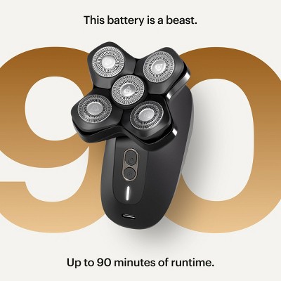Manscaped Dome Shaver Pro Essentials Kit: Rotary Electric Shaver, 5 Blades, Battery Operated