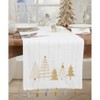 Saro Lifestyle Dining Table Runner With Christmas Trees Design, Gold, 16" x 72" - 3 of 3
