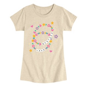 Girls' - Instant Message - Friendship Bracelet Fitted Short Sleeve Graphic T-Shirt - 1 of 4