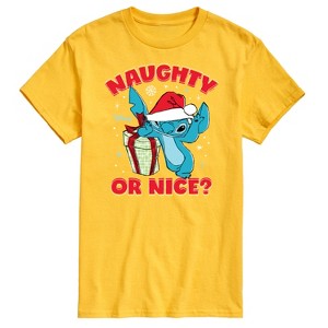 Men's - Lilo and Stitch - Naughty Or Nice Short Sleeve Graphic T-Shirt - 1 of 4