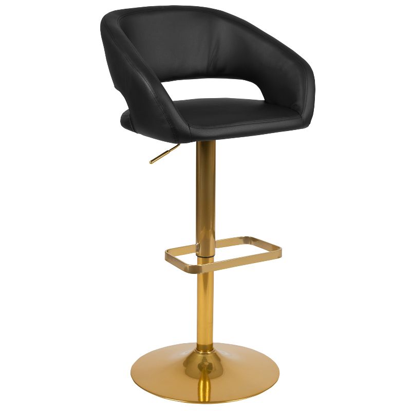 Merrick Lane Modern Bar Stool Rounded Mid-Back Stool With Height Adjustable Swivel Seat, 1 of 21