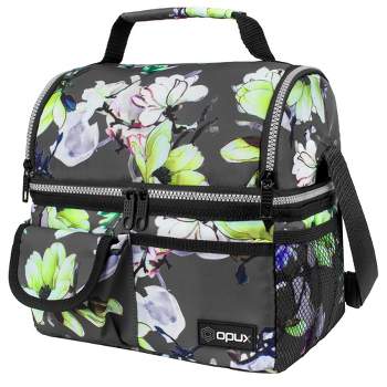 OPUX Insulated Dual Compartment Lunch Bag, Leakproof Soft Cooler Box Women Men Adult, Reusable Tote Pail Kids Boys Girls School