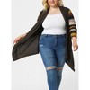 Agnes Orinda Women's Plus Size Christmas Asymmetric Colorblock Open Front Knit Cardigans - 2 of 4