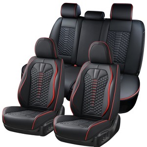 Coverado Car Seat Covers Full Set Faux Leather Seat Protectors 5 Seats - 1 of 4