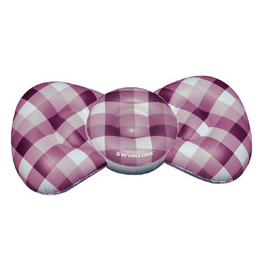 Swimline 76" Inflatable Bowtie Lounge 2-Person Swimming Pool Float - Purple/White