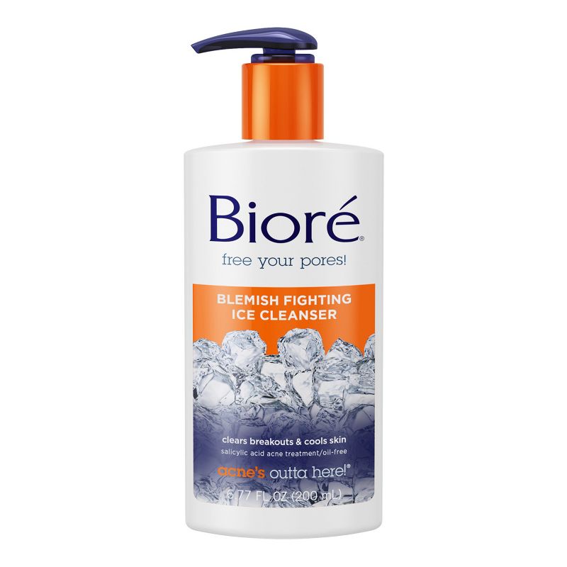 Biore Blemish Fighting Ice Cleanser, Face Wash, Clears &#38; Prevents Acne Breakouts, Salicylic Acid - Scented - 6.77 fl oz, 1 of 8