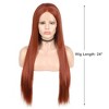 Unique Bargains Women Long Straight Hair Lace Front Wigs with Wig Cap 24" 21" - 23" 1PC - 2 of 4