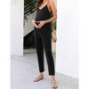 Women V Neck Sleeveless Maternity Jumpsuit Adjustable Spaghetti Strap Summer Casual Pants Overalls Romper With Pockets - 3 of 4